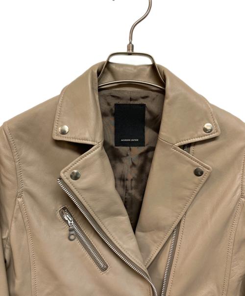 NOMBRE IMPAIR（ノンブルアンペール）NOMBRE IMPAIR (ノンブルアンペール) ラムレザー ライダースジャケット ベージュ サイズ:Freeの古着・服飾アイテム