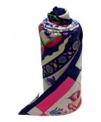 HERMESエルメス）の古着「カレ90 眩惑のインド」｜ネイビー×ピンク