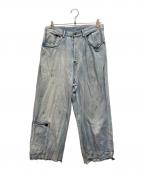 refomedリフォメッド）の古着「ワイドデニムパンツ」｜ブルー