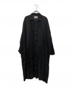 ICHI Antiquitesイチアンティークス）の古着「リネンシャツワンピース」｜ブラック