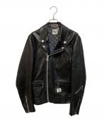 BEDWIN &THE HEARTBREAKERSベドウィンアンドザ ハートブレイカーズ）の古着「ラムレザーダブルライダースジャケット」｜ブラック