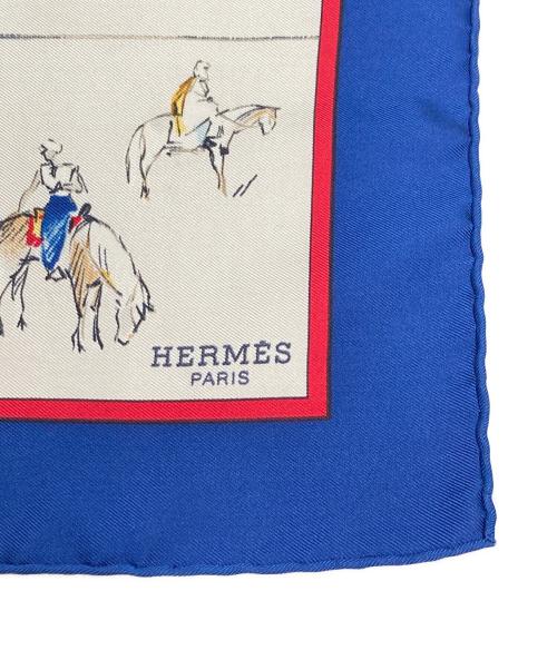 HERMES（エルメス）HERMES (エルメス) カレ45 VOYAGE AU NIGER ネイビー×アイボリー サイズ:45の古着・服飾アイテム