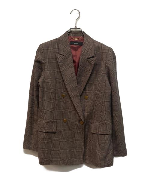 allureville（アルアバイル）allureville (アルアバイル) W/Ｒチェックジャケット ブラウン サイズ:SIZE 2の古着・服飾アイテム