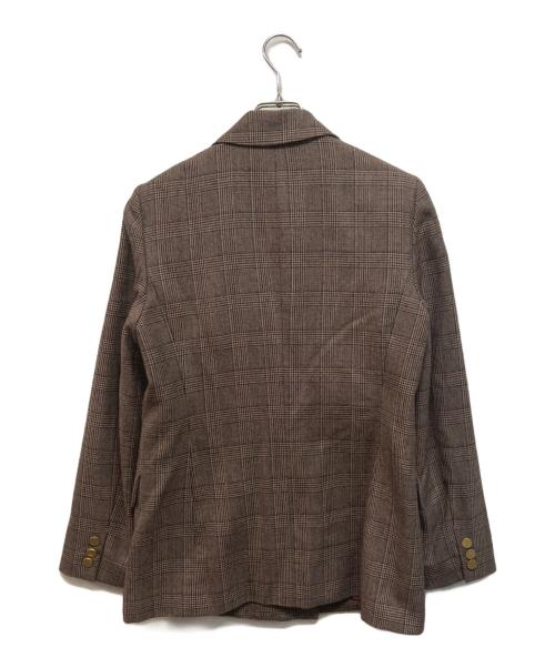 allureville（アルアバイル）allureville (アルアバイル) W/Ｒチェックジャケット ブラウン サイズ:SIZE 2の古着・服飾アイテム