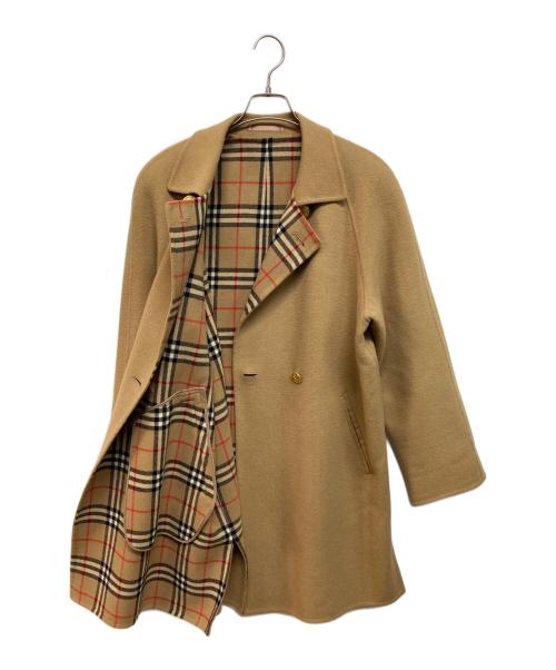 BURBERRY（バーバリー）BURBERRY (バーバリー) 金釦カシミア混裏地ノヴァチェックコート ベージュ サイズ:40の古着・服飾アイテム