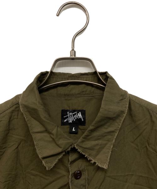 OLD STUSSY（オールドステューシー）OLD STUSSY (オールドステューシー) 80s フロントポケットシャツ カーキ サイズ:Lの古着・服飾アイテム