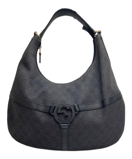 GUCCI（グッチ）GUCCI (グッチ) インターロッキングワンショルダーバッグ ブラックの古着・服飾アイテム