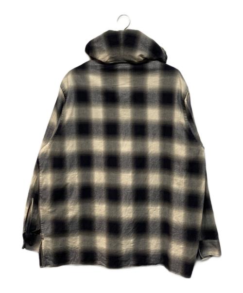 GIVENCHY（ジバンシィ）GIVENCHY (ジバンシィ) Flannel Hooded Oversized Shirt（フランネル フーデッド オーバーサイズド シャツ） ベージュ×ブラック サイズ:SIZE 40の古着・服飾アイテム