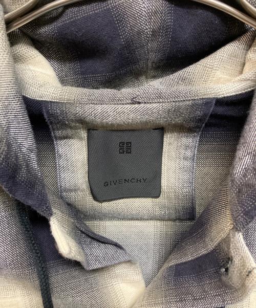 GIVENCHY（ジバンシィ）GIVENCHY (ジバンシィ) Flannel Hooded Oversized Shirt（フランネル フーデッド オーバーサイズド シャツ） ベージュ×ブラック サイズ:SIZE 40の古着・服飾アイテム