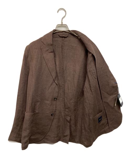 giannetto（ジャンネット）giannetto (ジャンネット) リネンジャケット ブラウン サイズ:48の古着・服飾アイテム