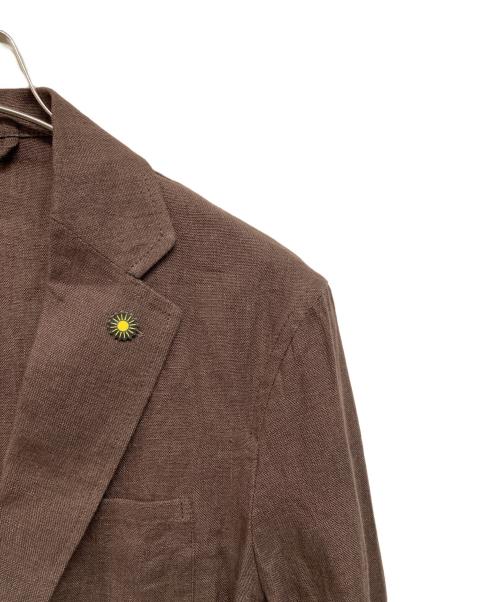 giannetto（ジャンネット）giannetto (ジャンネット) リネンジャケット ブラウン サイズ:48の古着・服飾アイテム