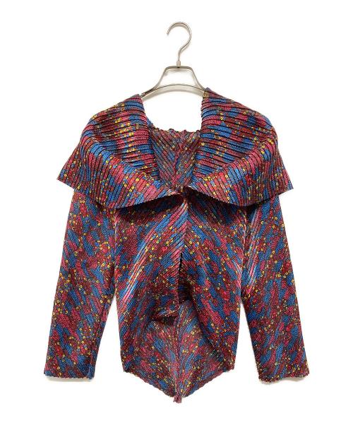 ISSEY MIYAKE FETE（イッセイミヤケフェット）ISSEY MIYAKE FETE (イッセイミヤケフェット) 総柄プリーツジャケット ピンク サイズ:SIZE 3の古着・服飾アイテム