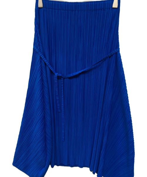 PLEATS PLEASE（プリーツプリーズ）PLEATS PLEASE (プリーツプリーズ) 変形プリーツスカート ブルー サイズ:SIZE 2の古着・服飾アイテム