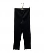 PLEATS PLEASEプリーツプリーズ）の古着「ベロアプリーツパンツ」｜ブラック