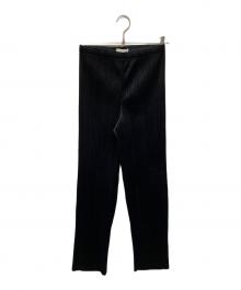 PLEATS PLEASE（プリーツプリーズ）の古着「ベロアプリーツパンツ」｜ブラック