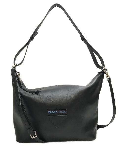 PRADA（プラダ）PRADA (プラダ) ポーチ付ショルダーバッグ ブラックの古着・服飾アイテム
