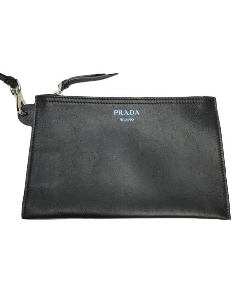 PRADA（プラダ）PRADA (プラダ) ポーチ付ショルダーバッグ ブラックの古着・服飾アイテム
