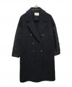 ENFOLDエンフォルド）の古着「フェザーリーバーロングPコート」｜ネイビー