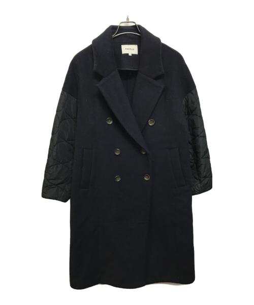 ENFOLD（エンフォルド）ENFOLD (エンフォルド) フェザーリーバーロングPコート ネイビー サイズ:SIZE 38の古着・服飾アイテム