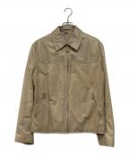 HERMESエルメス）の古着「ヌバック切替レザージャケット」｜ベージュ