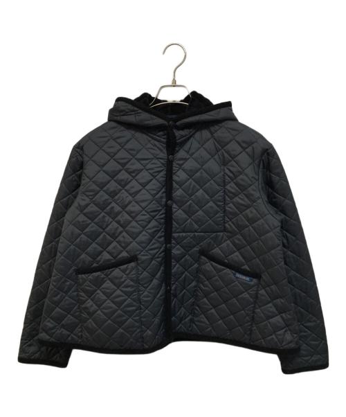 LAVENHAM（ラベンハム）LAVENHAM (ラベンハム) Crouka (クローカ) 別注 クロップドAラインドキルティングジャケット ネイビー サイズ:SIZE 38の古着・服飾アイテム