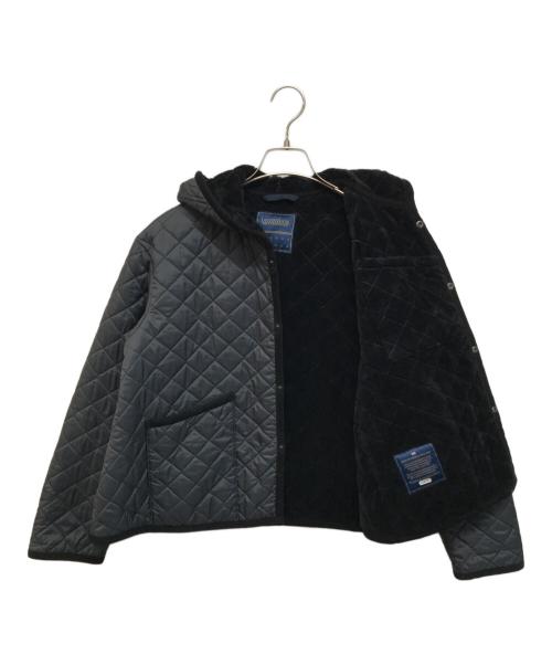 LAVENHAM（ラベンハム）LAVENHAM (ラベンハム) Crouka (クローカ) 別注 クロップドAラインドキルティングジャケット ネイビー サイズ:SIZE 38の古着・服飾アイテム