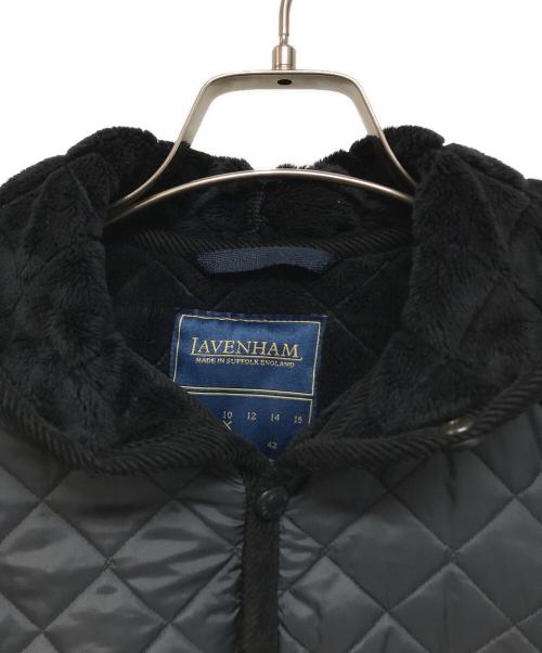 LAVENHAM（ラベンハム）LAVENHAM (ラベンハム) Crouka (クローカ) 別注 クロップドAラインドキルティングジャケット ネイビー サイズ:SIZE 38の古着・服飾アイテム