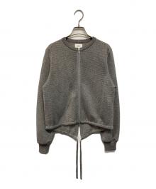 WRAPINKNOT（ラッピンノット）の古着「Sheer Glitter Knit Boulson(シアー・グリッター・ニット・ブルゾン)」｜シルバー