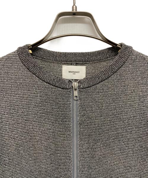 WRAPINKNOT（ラッピンノット）WRAPINKNOT (ラッピンノット) Sheer Glitter Knit Boulson(シアー・グリッター・ニット・ブルゾン) シルバーの古着・服飾アイテム