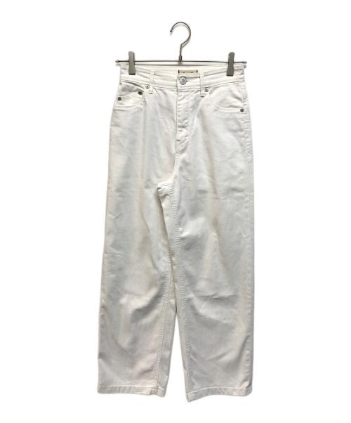 YANUK（ヤヌーク）YANUK (ヤヌーク) SpillProof加工ワイドストレートデニムパンツLILITH ホワイト サイズ:W24の古着・服飾アイテム