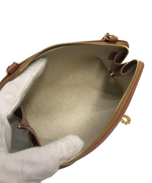 CELINE（セリーヌ）CELINE (セリーヌ) トリオンフ チェーン ショルダーバッグ ネイビー×ホワイト×ブラウンの古着・服飾アイテム