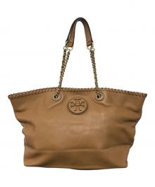 TORY BURCH（トリーバーチ）の古着「チェーンハンドルレザートートバッグ」｜ブラウン