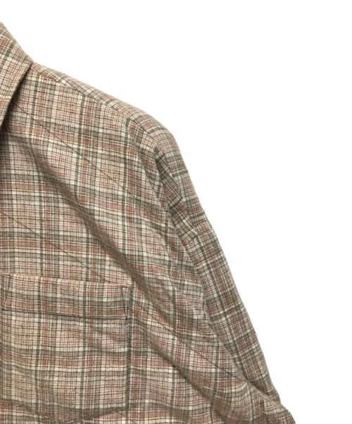 Acne studios（アクネ ストゥディオス）Acne studios (アクネ ストゥディオス) 中綿チェックシャツジャケット ベージュ×ピンク サイズ:SIZE 46の古着・服飾アイテム
