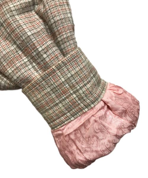 Acne studios（アクネ ストゥディオス）Acne studios (アクネ ストゥディオス) 中綿チェックシャツジャケット ベージュ×ピンク サイズ:SIZE 46の古着・服飾アイテム