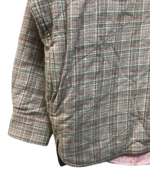 Acne studios（アクネ ストゥディオス）Acne studios (アクネ ストゥディオス) 中綿チェックシャツジャケット ベージュ×ピンク サイズ:SIZE 46の古着・服飾アイテム