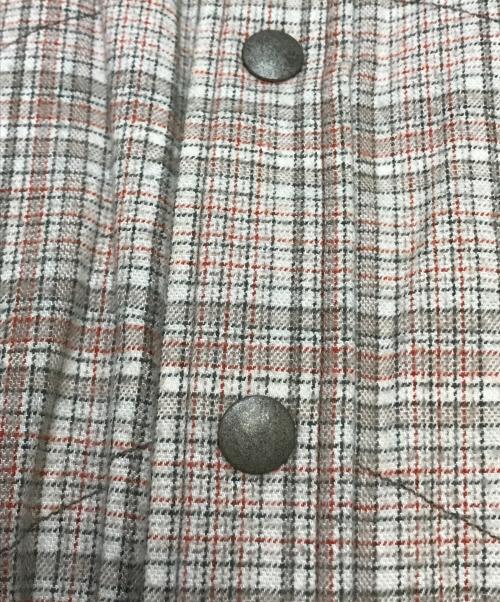 Acne studios（アクネ ストゥディオス）Acne studios (アクネ ストゥディオス) 中綿チェックシャツジャケット ベージュ×ピンク サイズ:SIZE 46の古着・服飾アイテム