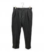 BERWICHベルウィッチ）の古着「ウールフランネル2インプリーツクロップドパンツ」｜グレー