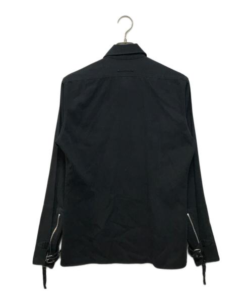 Jean Paul Gaultier homme（ジャンポールゴルチェオム）Jean Paul Gaultier homme (ジャンポールゴルチェオム) 袖ベルトスナップボタンシャツ ブラック サイズ:SIZE Lの古着・服飾アイテム