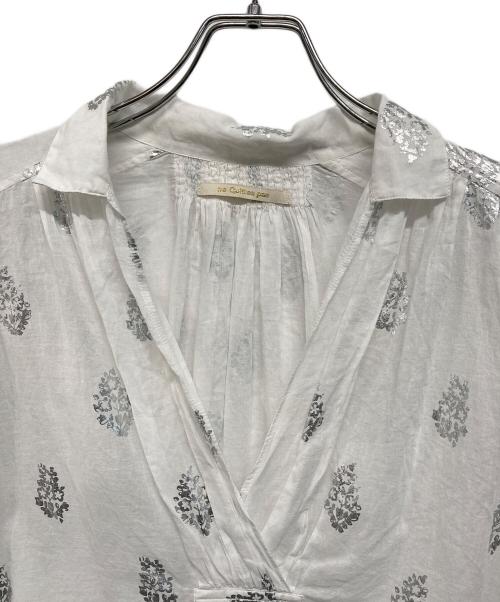 ne quittez pas（ヌキテパ）ne quittez pas (ヌキテパ) コットン ボイル ホイル フラワープリント ブラウス ホワイト サイズ:不明の古着・服飾アイテム