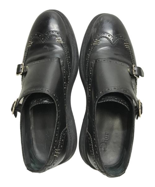DIOR HOMME（ディオール オム）DIOR HOMME (ディオール オム) ステープラーダブルモンク シューズ ブラック サイズ:SIZE 42の古着・服飾アイテム