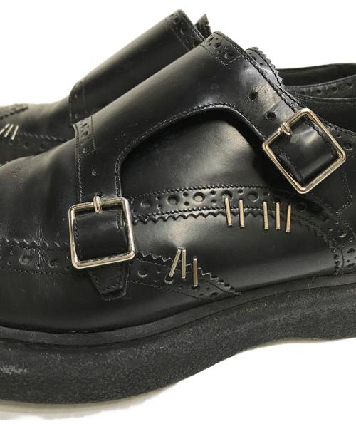 DIOR HOMME（ディオール オム）DIOR HOMME (ディオール オム) ステープラーダブルモンク シューズ ブラック サイズ:SIZE 42の古着・服飾アイテム