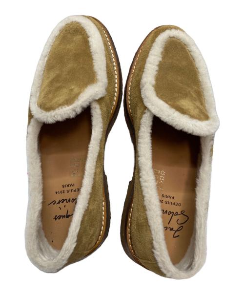 JACQUES SOLOVIERE（ジャック ソロヴィエール）JACQUES SOLOVIERE (ジャック ソロヴィエール) シープスキンモカシンローファー カーキ サイズ:SIZE 40の古着・服飾アイテム