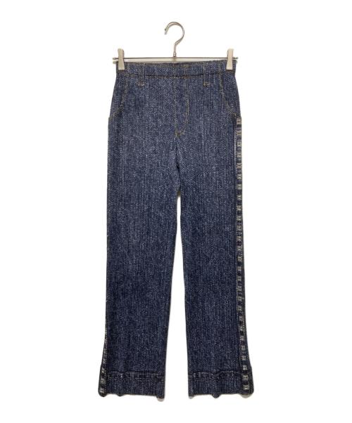 PLEATS PLEASE（プリーツプリーズ）PLEATS PLEASE (プリーツプリーズ) デニム転写プリーツパンツ ネイビー サイズ:SIZE 3の古着・服飾アイテム