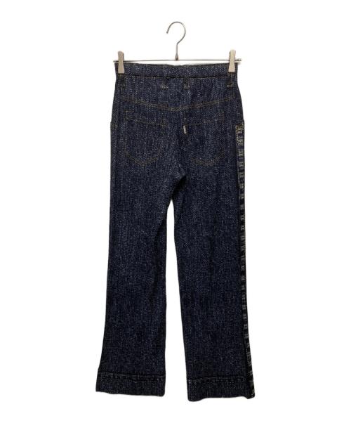PLEATS PLEASE（プリーツプリーズ）PLEATS PLEASE (プリーツプリーズ) デニム転写プリーツパンツ ネイビー サイズ:SIZE 3の古着・服飾アイテム