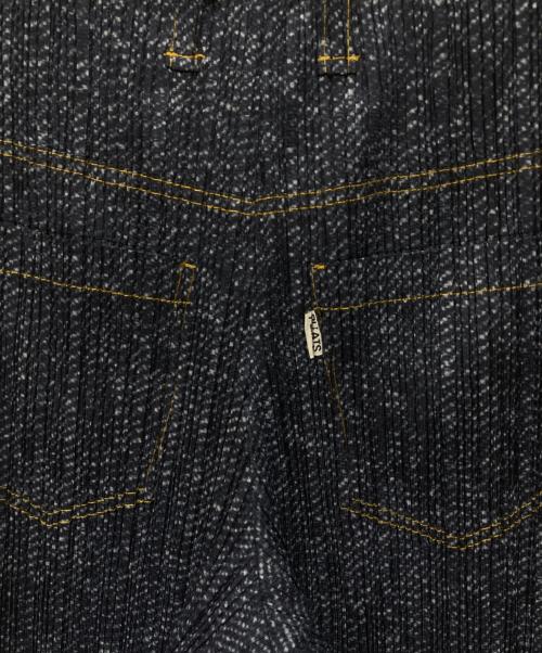 PLEATS PLEASE（プリーツプリーズ）PLEATS PLEASE (プリーツプリーズ) デニム転写プリーツパンツ ネイビー サイズ:SIZE 3の古着・服飾アイテム