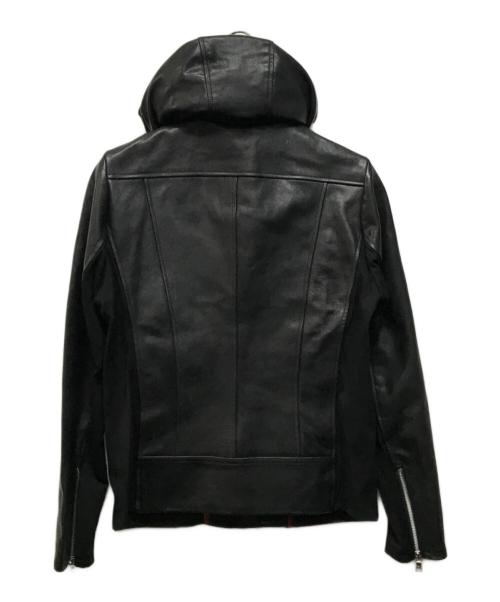 JOHNNY WOLF（ジョニーウルフ）JOHNNY WOLF (ジョニーウルフ) レザー フード ライダース ジャケット ブラック サイズ:SIZE 2の古着・服飾アイテム