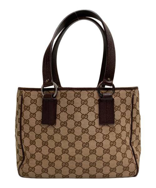 GUCCI（グッチ）GUCCI (グッチ) キャンバストートバッグ ブラウンの古着・服飾アイテム