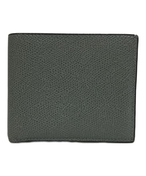 Valextra（ヴァレクストラ）Valextra (ヴァレクストラ) 小銭入れ付き二つ折り 4カードコンパクトウォレット ブルーの古着・服飾アイテム