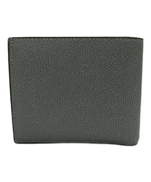 Valextra（ヴァレクストラ）Valextra (ヴァレクストラ) 小銭入れ付き二つ折り 4カードコンパクトウォレット ブルーの古着・服飾アイテム