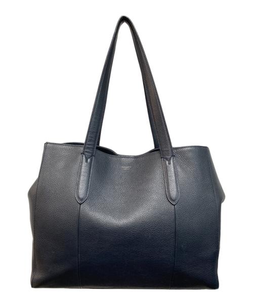 PELLE MORBIDA（ペッレモルビダ）PELLE MORBIDA (ペッレモルビダ) シュリンクレザートートバッグ ネイビーの古着・服飾アイテム